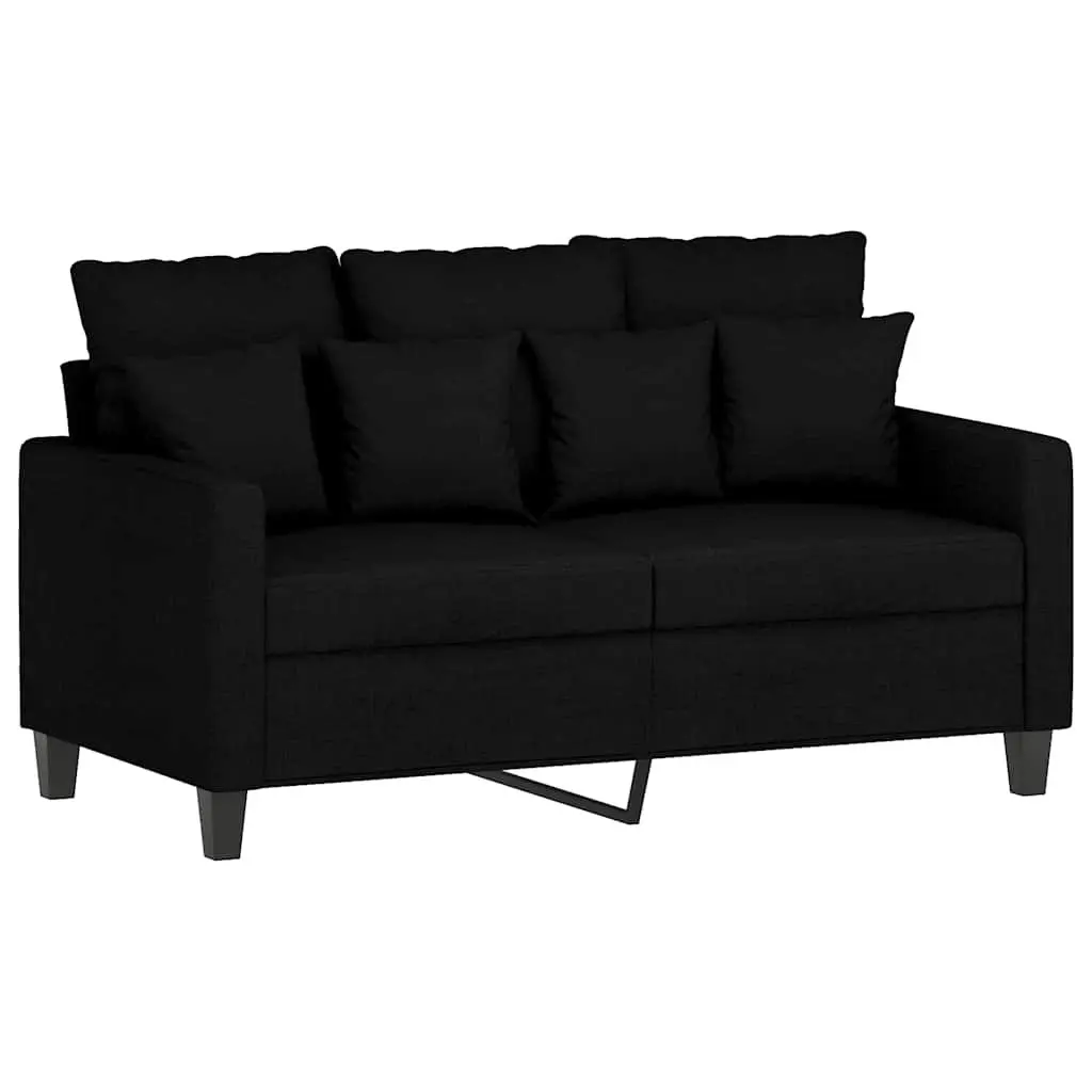 2-Seater Sofa Black 120cm Fabric Couch Living Room Lounge Furniture