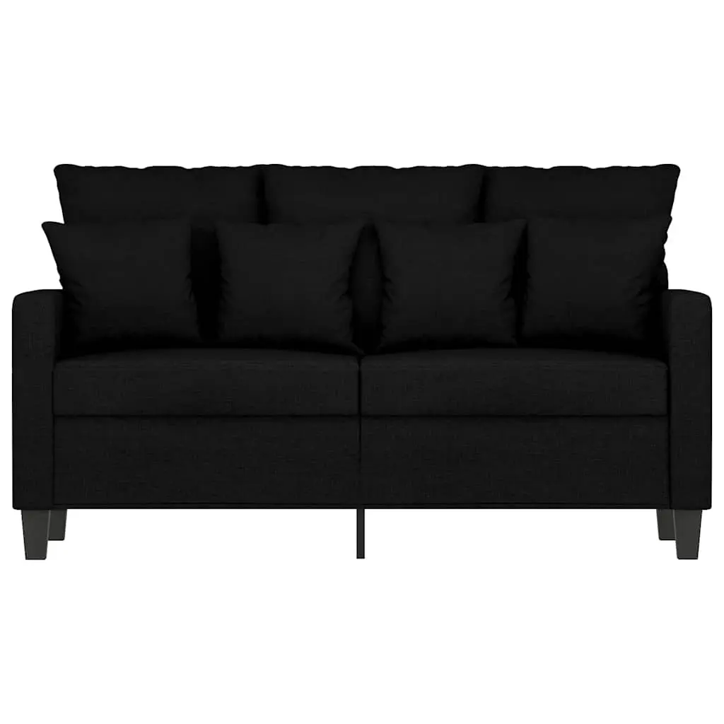 2-Seater Sofa Black 120cm Fabric Couch Living Room Lounge Furniture