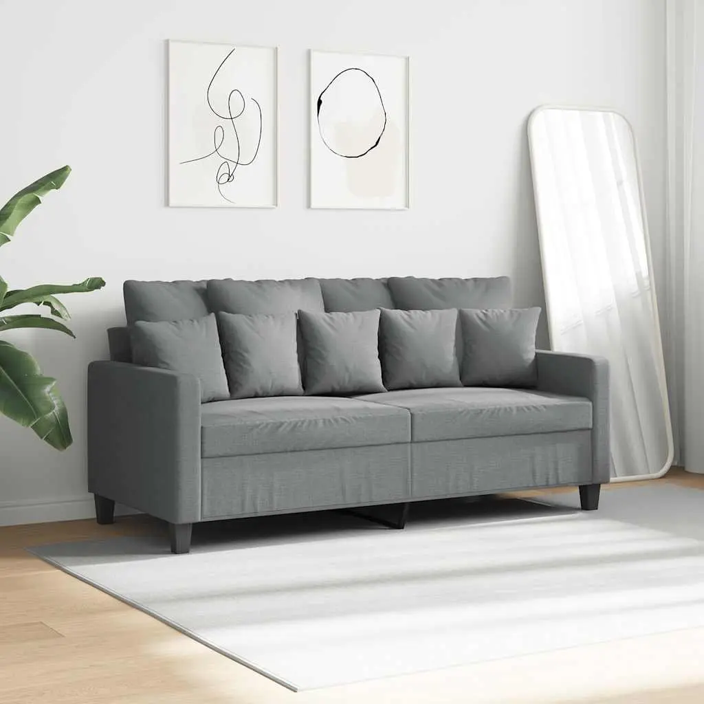 Grey Fabric 2-Seater Sofa