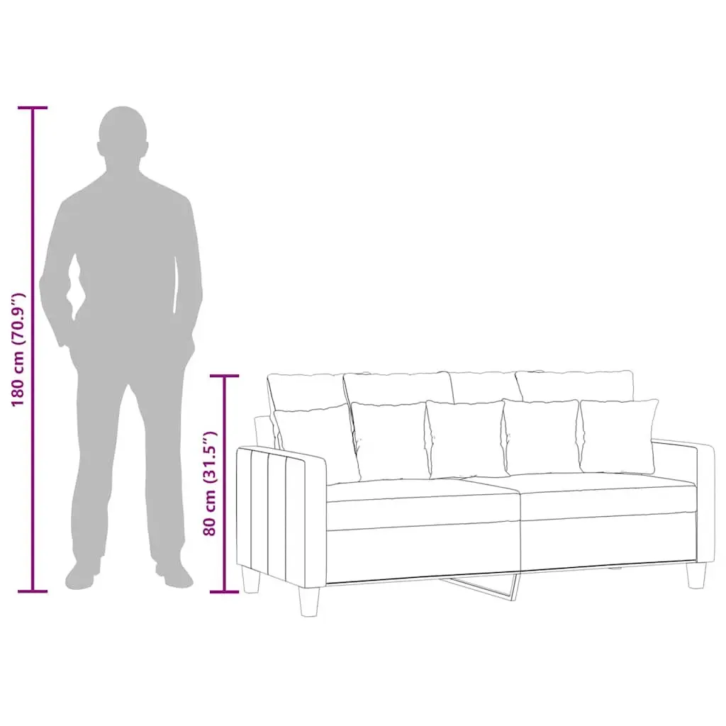 Grey Fabric 2-Seater Sofa