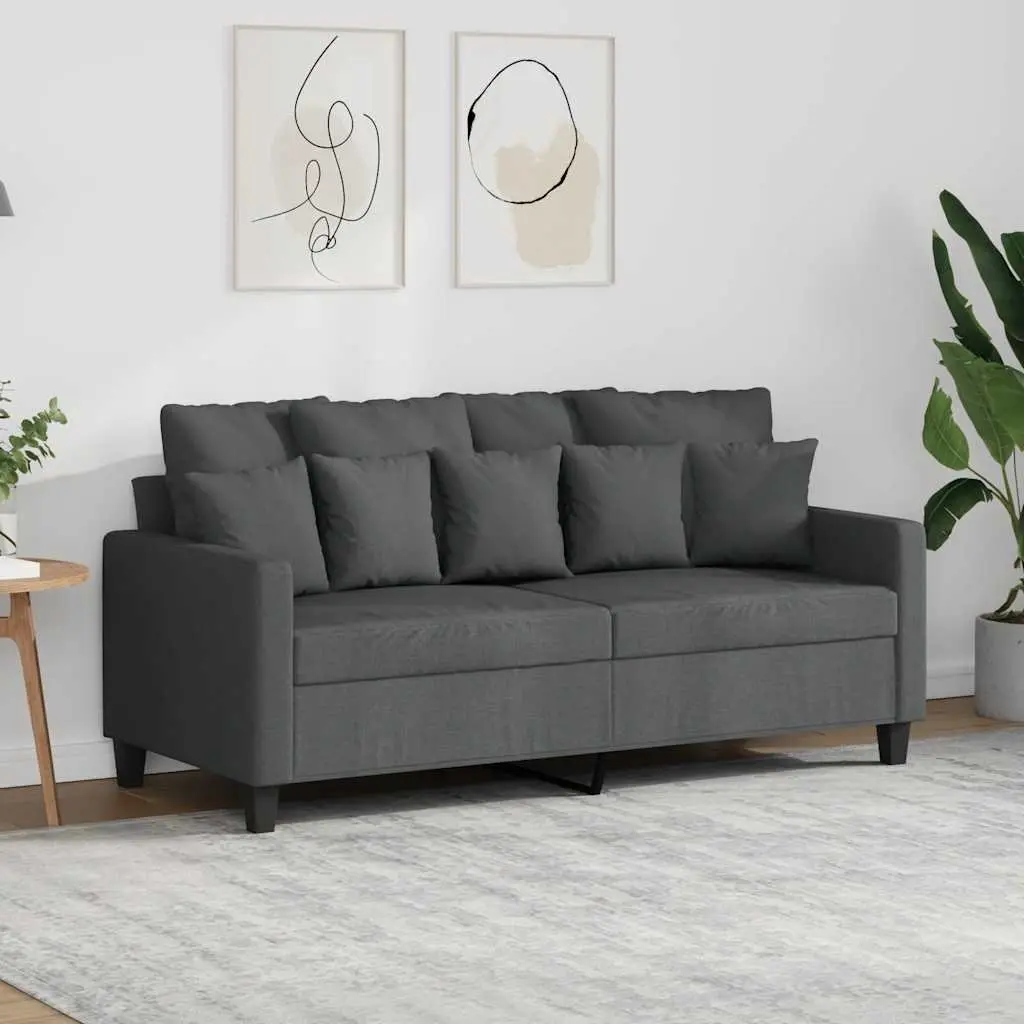 2-Seater Sofa Grey 140cm Modern Fabric Lounge Couch