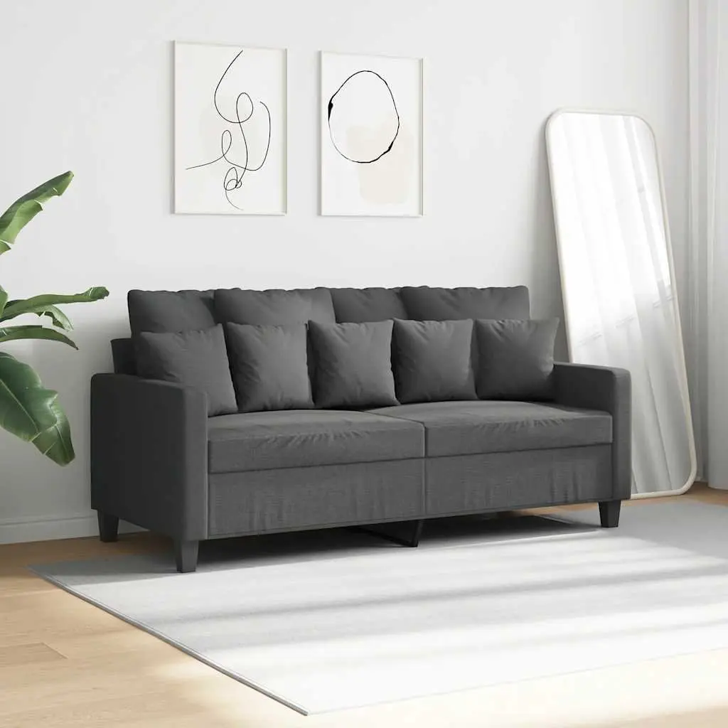 2-Seater Sofa Grey 140cm Modern Fabric Lounge Couch