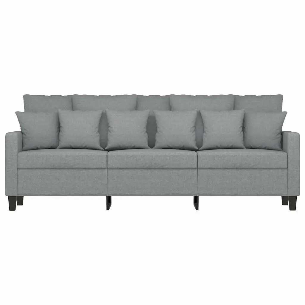 3-Seater Sofa Grey Fabric 180cm Living Room Couch Modern Design Comfortable