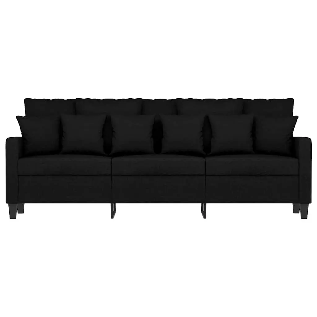 3-Seater Black Sofa