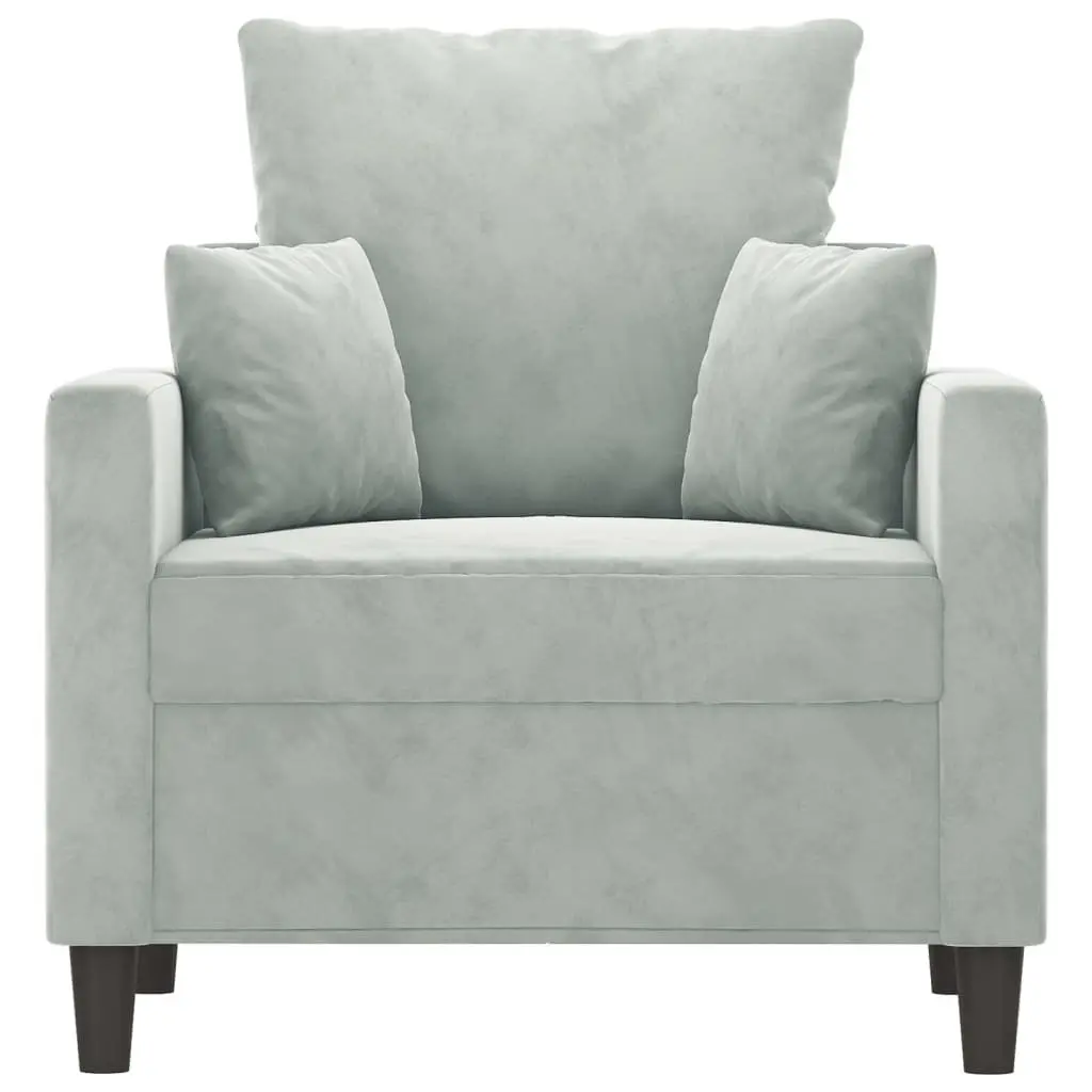Sofa Chair Light Grey Modern Design Comfortable Padded Armchair Lounge Seat