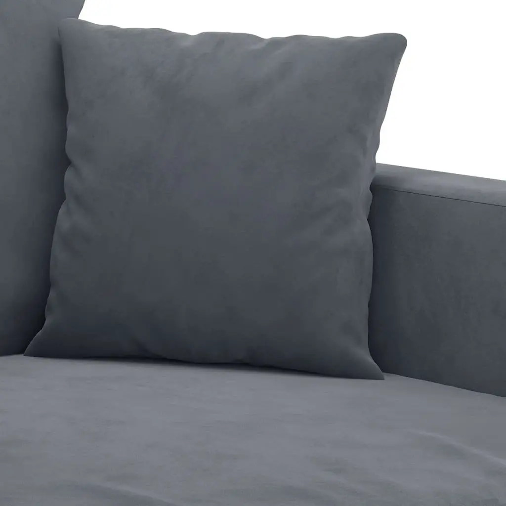 Grey Velvet Sofa Chair 60cm Armchair Padded Seat Modern Living Room Furniture