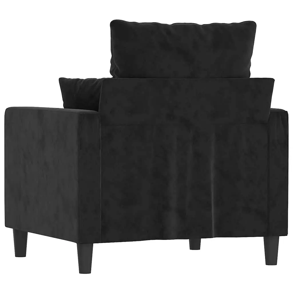 Black Velvet Sofa Chair 60cm Modern Accent Armchair Lounge Seat Furniture
