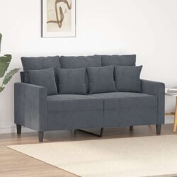 Grey Velvet 2-Seater Sofa with Comfort and Durability