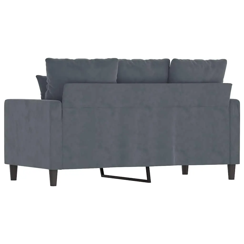 2-Seater Sofa Grey Velvet 120cm Modern Living Room Couch Upholstered