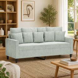 Comfortable Grey Velvet Sofa for Your Living Room