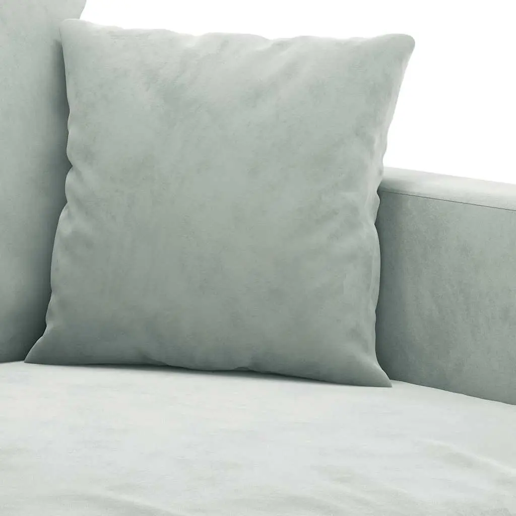 3-Seater Sofa Grey Velvet 180cm Modern Living Room Couch Comfortable Padded
