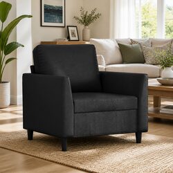 Black Faux Leather Armchair - Practical and Stylish Option