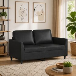 Value and Comfort in a 2-Seater Black Sofa 120cm