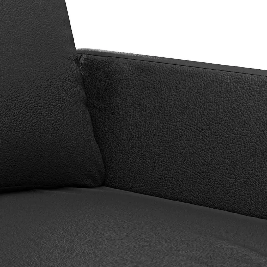 2-Seater Sofa Black 120cm Modern Living Room Couch Faux Leather