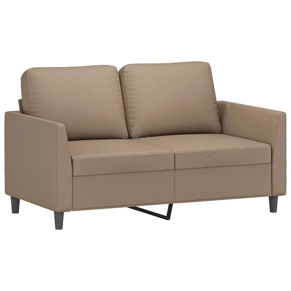 Brown Faux Leather 2-Seater Sofa for Comfort