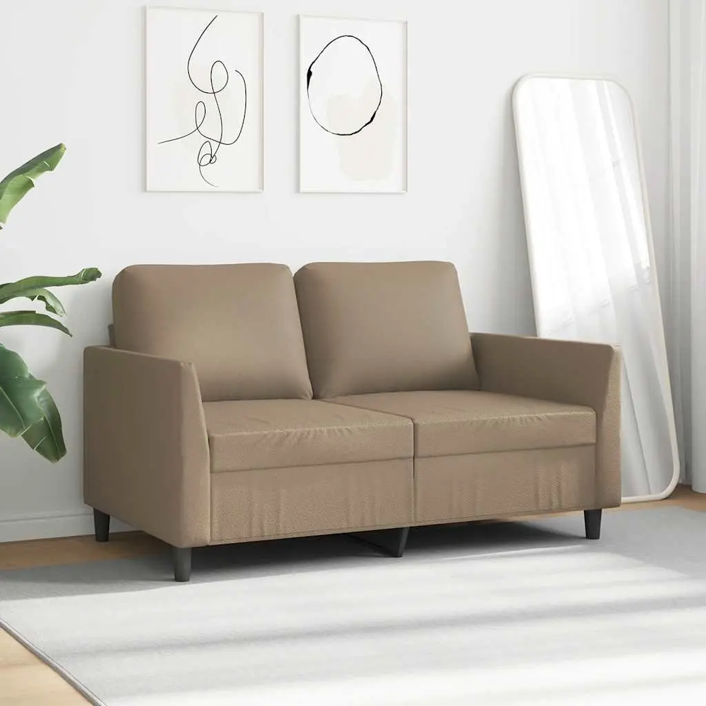 Brown Faux Leather 2-Seater Sofa for Comfort