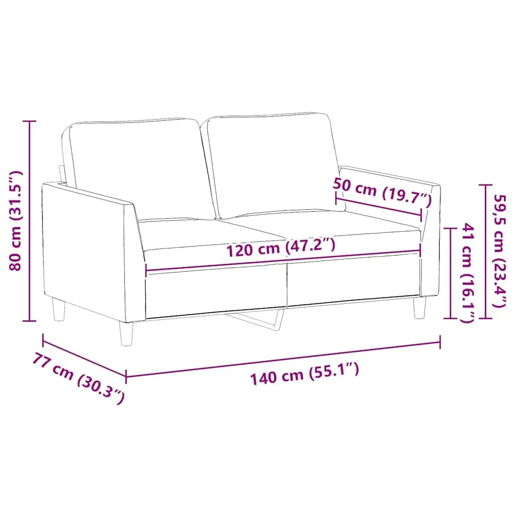 Brown Faux Leather 2-Seater Sofa for Comfort