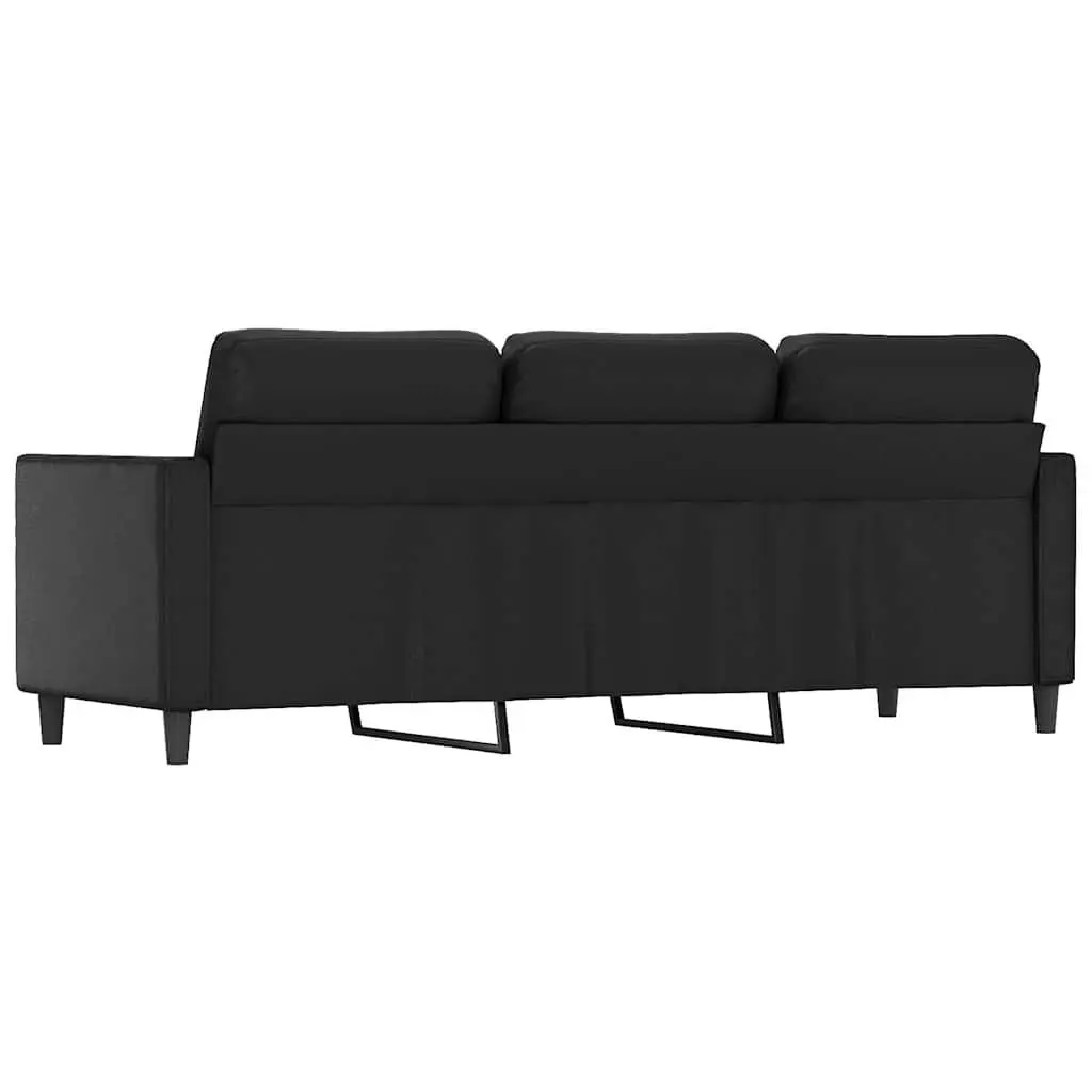 3-Seater Sofa Black 180cm Modern Lounge Couch Faux Leather Living Room Furniture