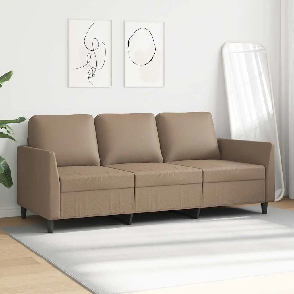 3-Seater Sofa Living Room Couch 180cm Cappuccino Faux Leather