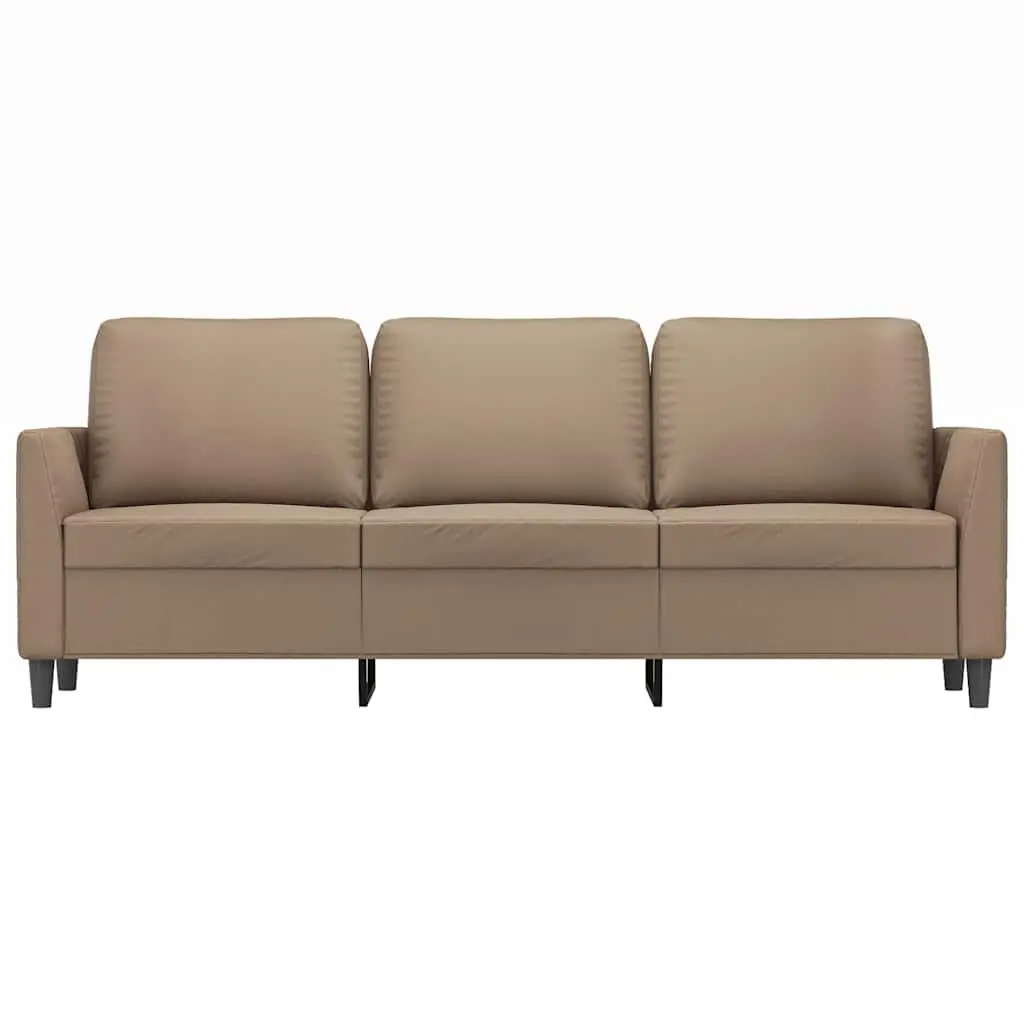 3-Seater Sofa Living Room Couch 180cm Cappuccino Faux Leather