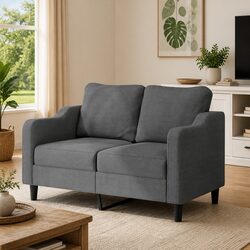 Comfortable and Affordable 2-Seater Sofa in Dark Grey