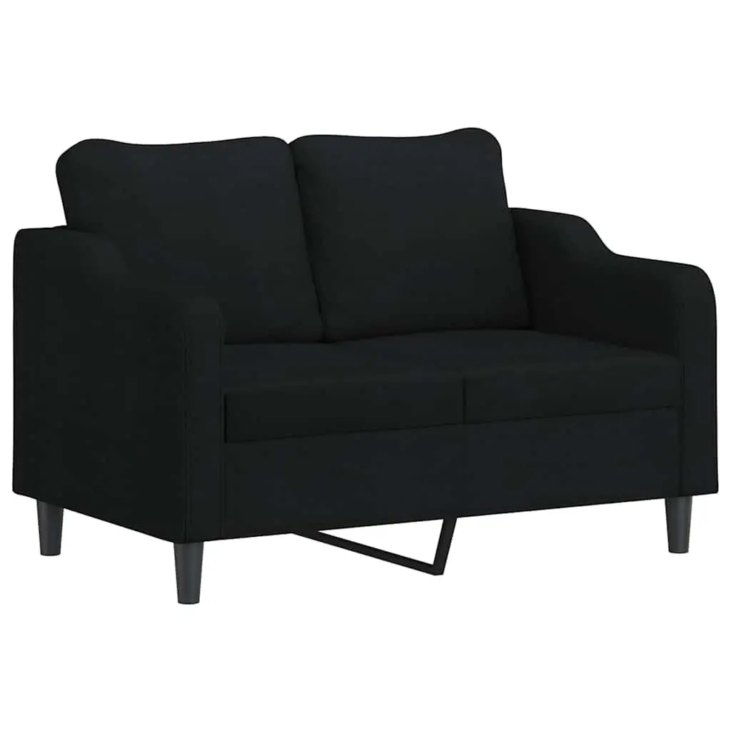 2-Seater Sofa Black Fabric 120cm Modern Living Room Couch