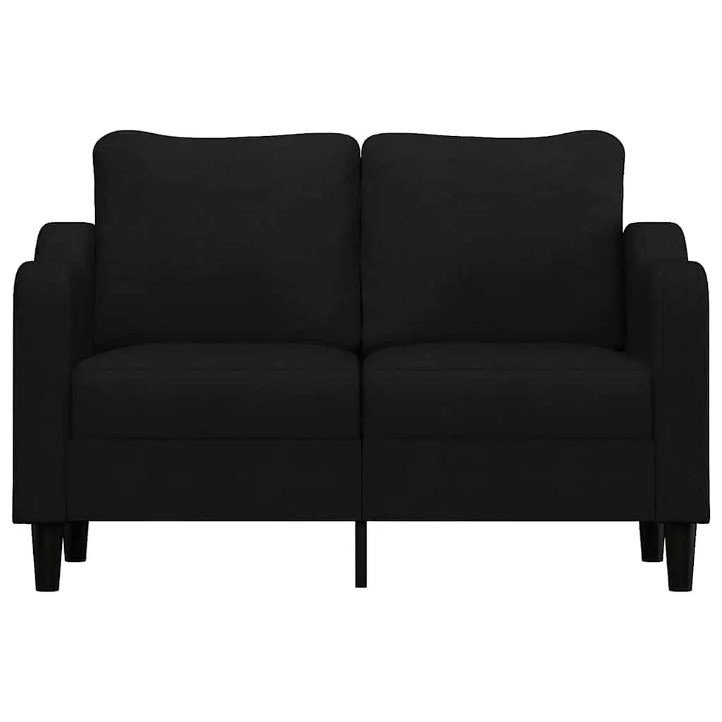 2-Seater Sofa Black Fabric 120cm Modern Living Room Couch