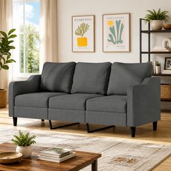 Reliable and Comfortable 3-Seater Sofa in Grey
