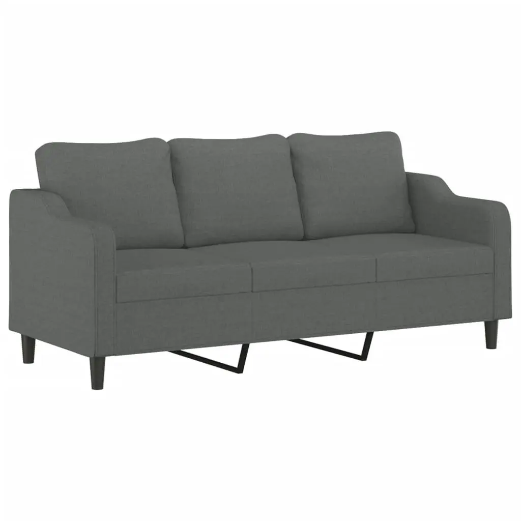 3-Seater Sofa Grey 180cm Fabric Couch Living Room Furniture