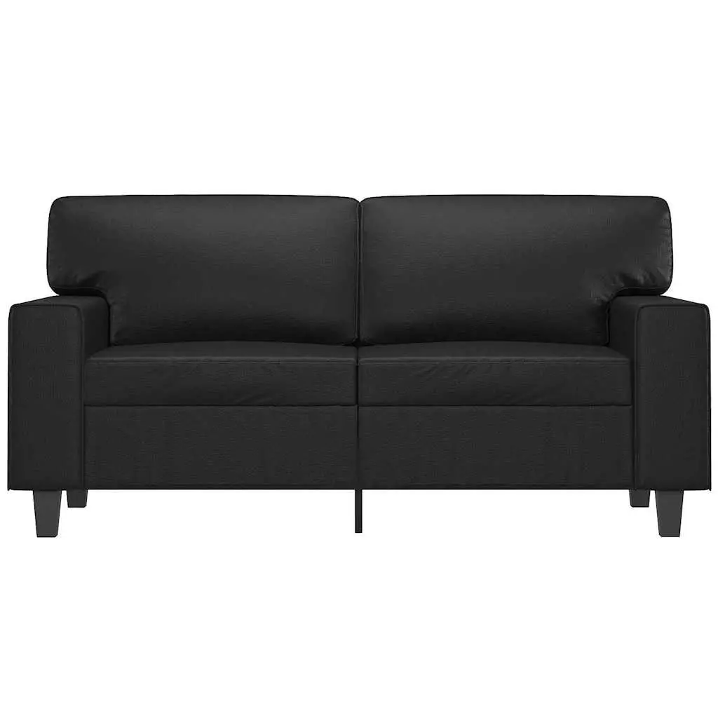 2-Seater Sofa Black 120cm Modern Living Room Couch Faux Leather