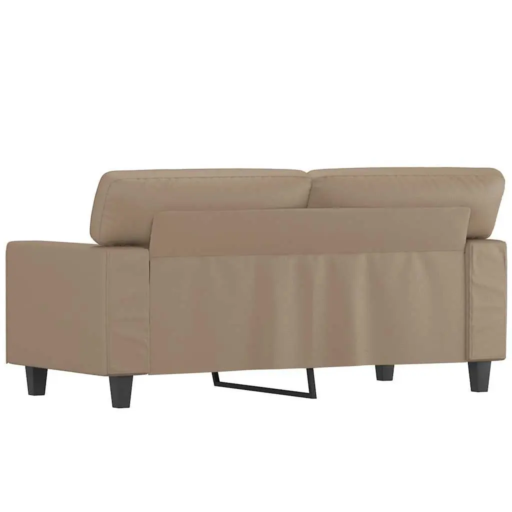 2-Seater Sofa Brown Faux Leather Modern Lounge Couch