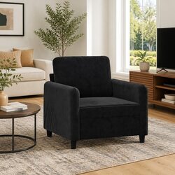 Cozy Black Velvet Armchair 60cm for Every Home