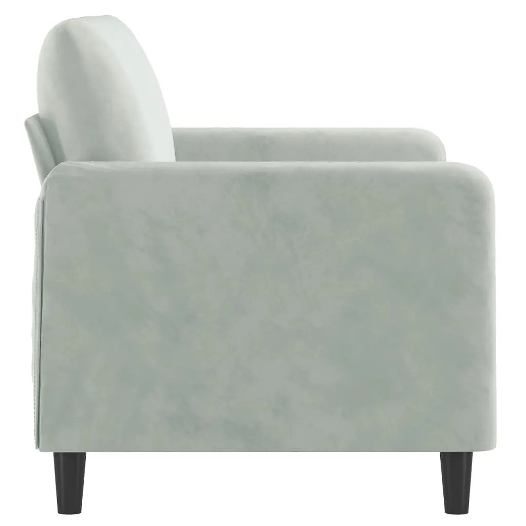 2-Seater Sofa Grey Velvet 120cm Modern Living Room Couch Comfortable Padded