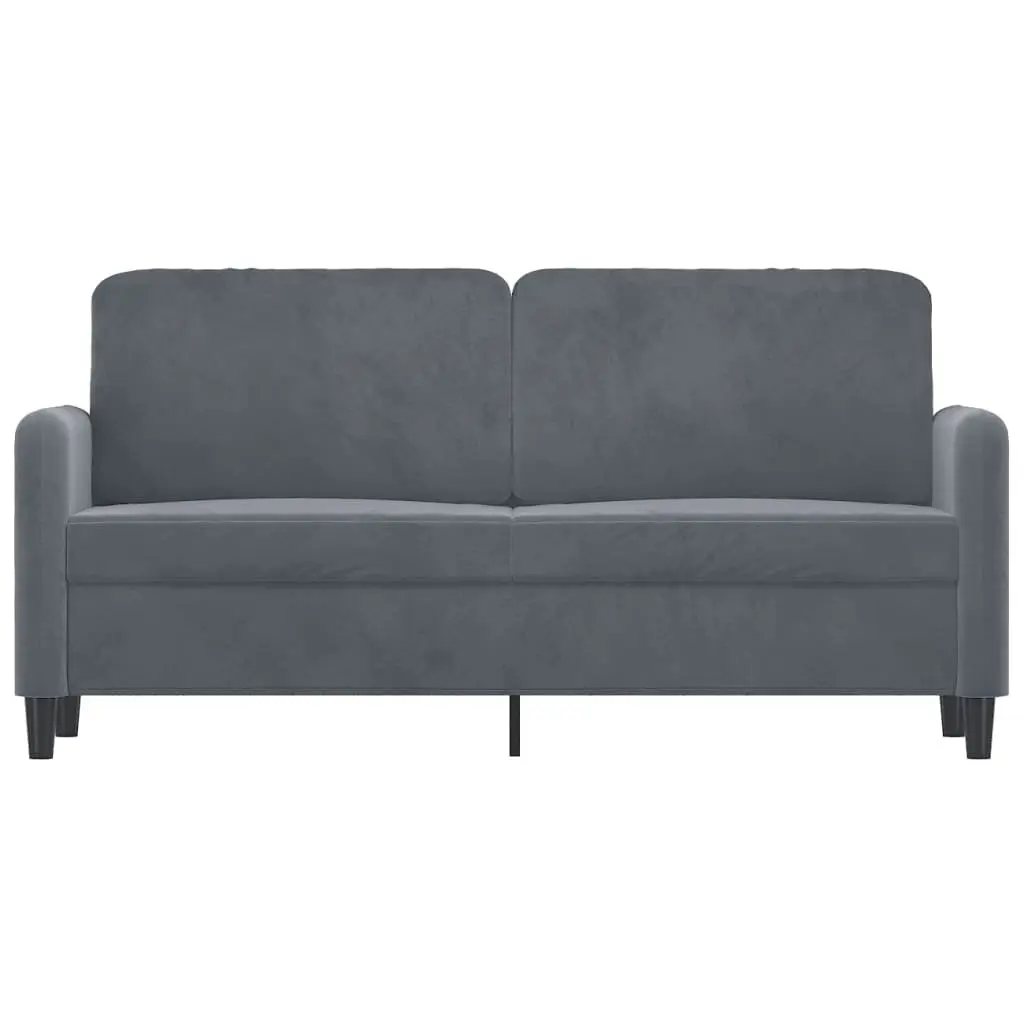 2-Seater Sofa Grey 140cm Modern Living Room Couch Velvet Upholstered Furniture