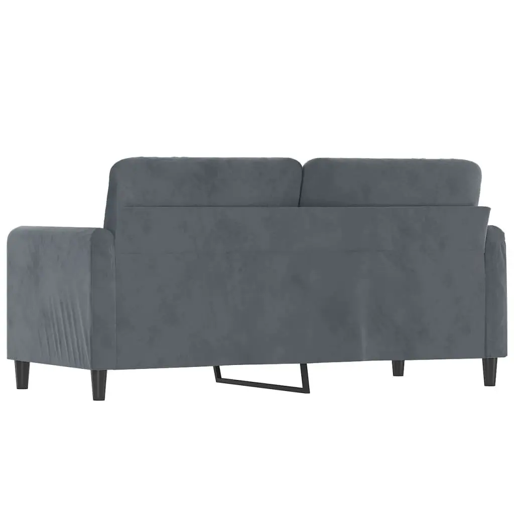 2-Seater Sofa Grey 140cm Modern Living Room Couch Velvet Upholstered Furniture