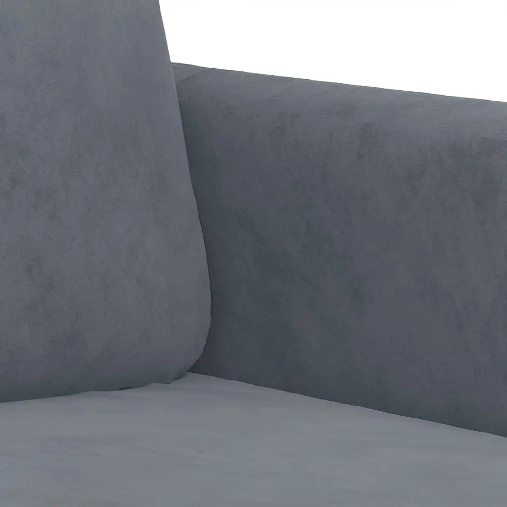 2-Seater Sofa Grey 140cm Modern Living Room Couch Velvet Upholstered Furniture