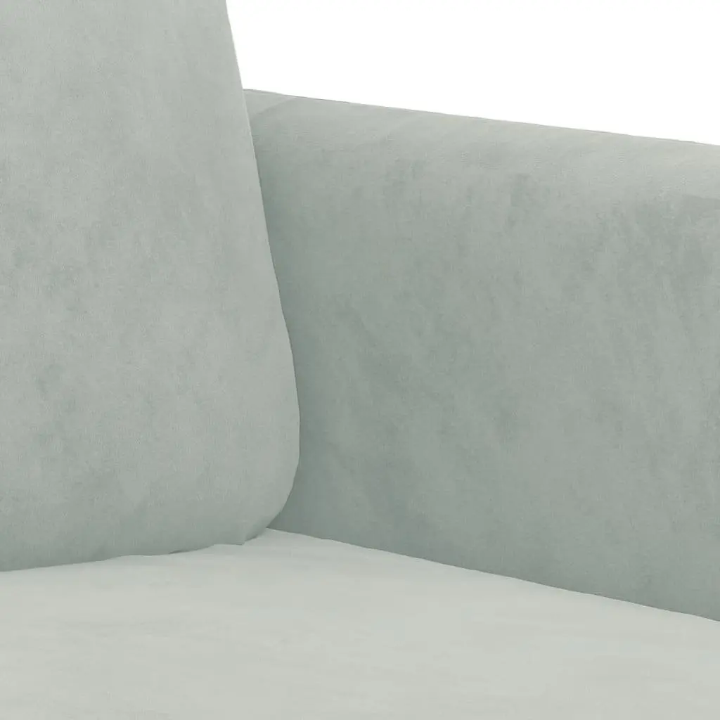 3-Seater Sofa Grey Velvet 180cm Living Room Couch Padded Armrests Modern Design
