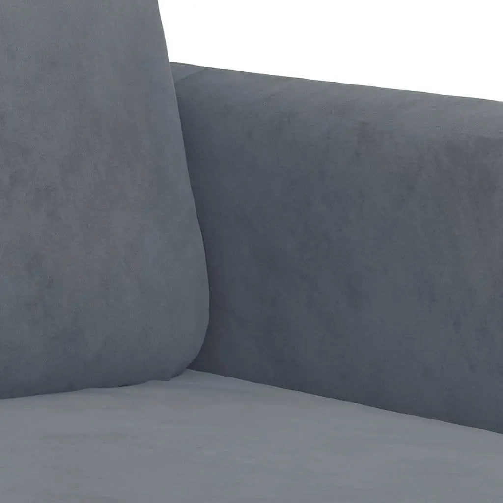 3-Seater Sofa Grey Velvet 180cm Living Room Furniture Modern Couch