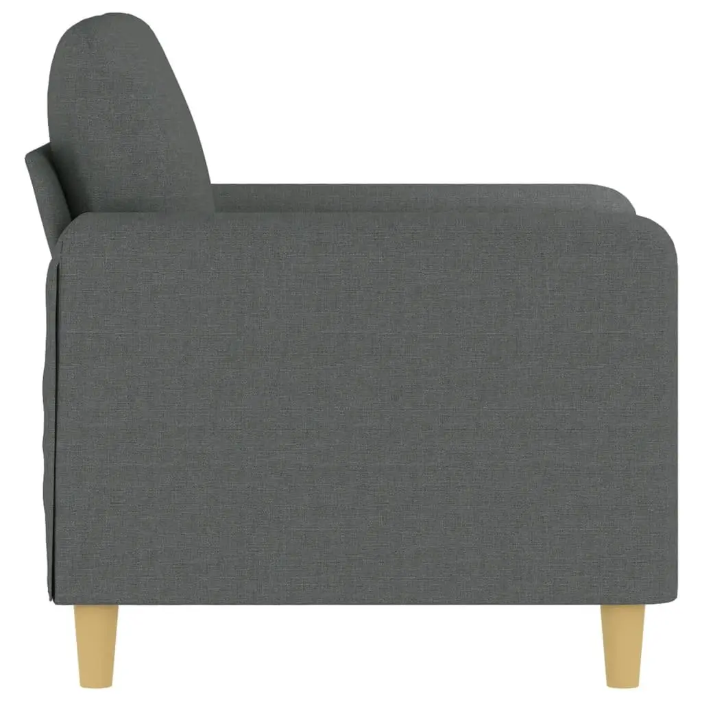 Grey Fabric Sofa Chair 60cm Wide Armchair Padded Seat Living Room Furniture