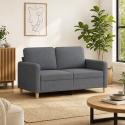 Comfortable 2-Seater Grey Sofa at Great Value