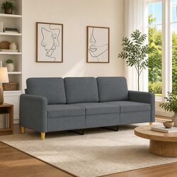 Comfortable and Stylish 3-Seater Grey Sofa