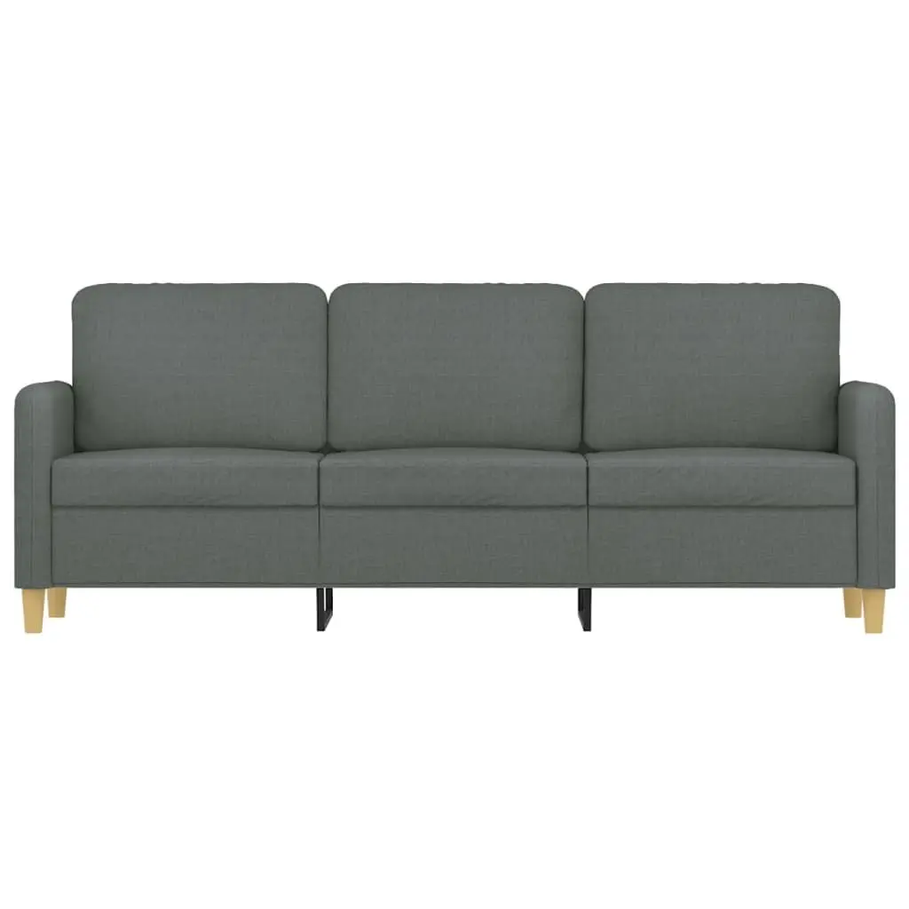 3-Seater Sofa Grey Fabric 180cm Living Room Couch
