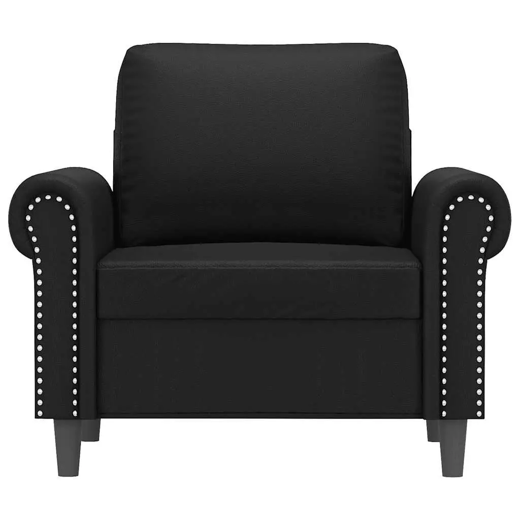 Black Faux Leather Sofa Chair 60cm Armchair Lounge Seat Modern Relaxing