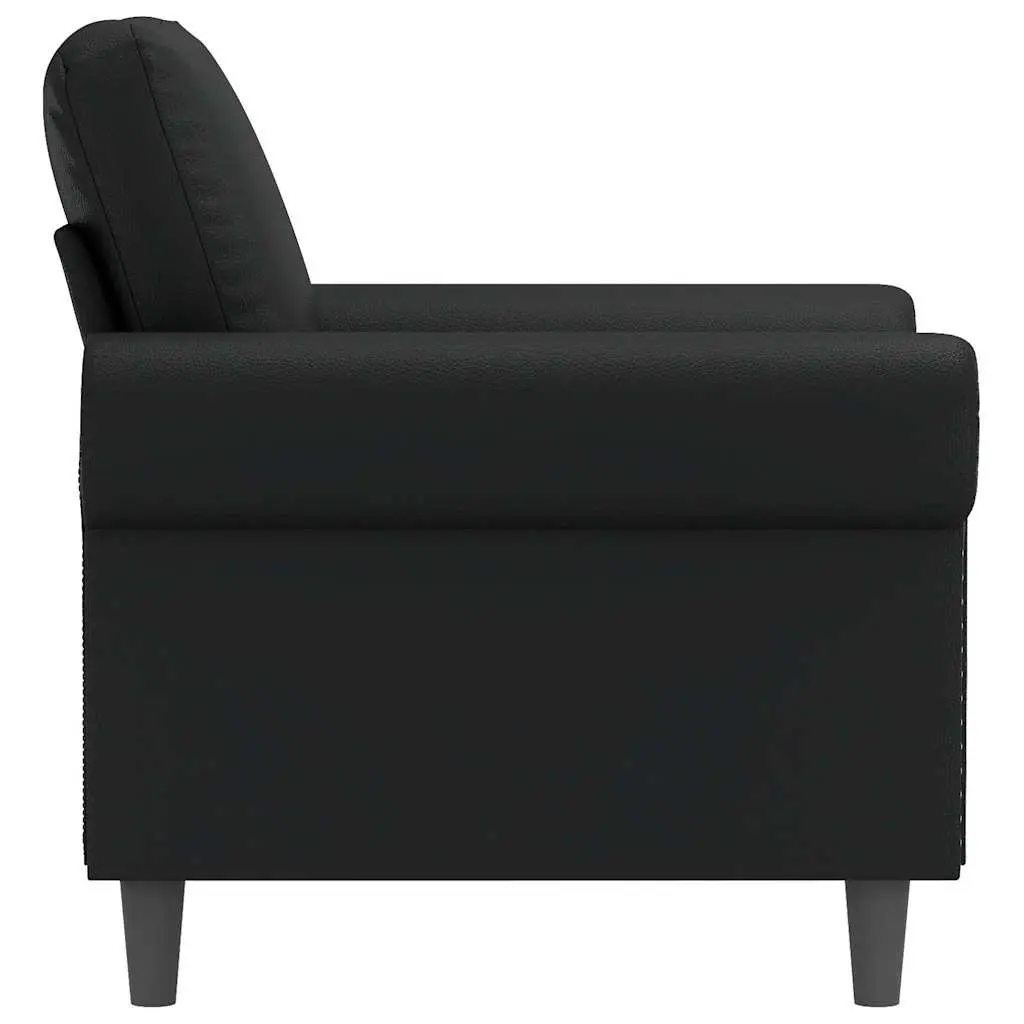 Black Faux Leather Sofa Chair 60cm Armchair Lounge Seat Modern Relaxing
