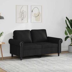 Comfortable 2-Seater Black Sofa with Durable Build