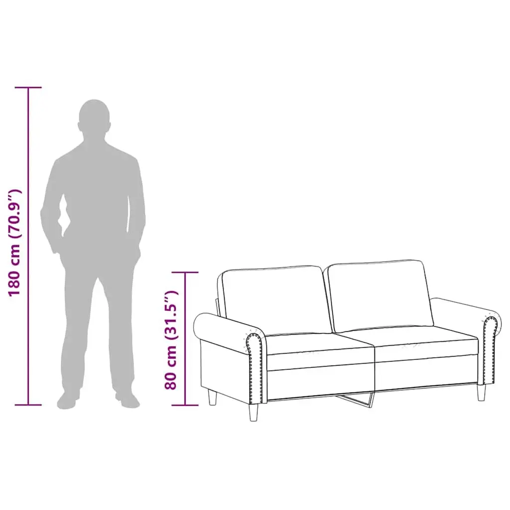 2-Seater Sofa Black 140cm Modern Lounge Couch Faux Leather Seating
