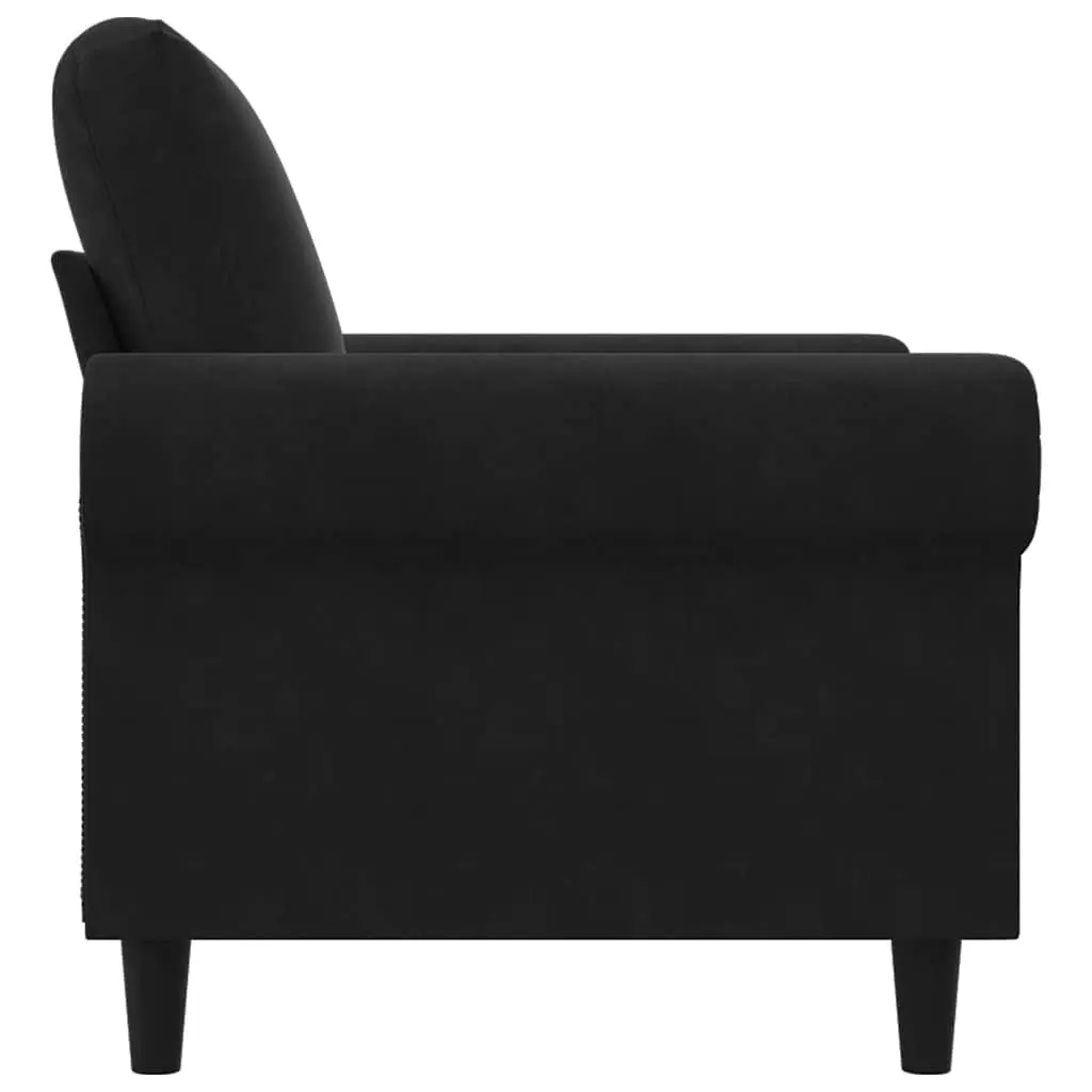 Sofa Chair Velvet Armchair 60cm Black Padded Lounge Seat