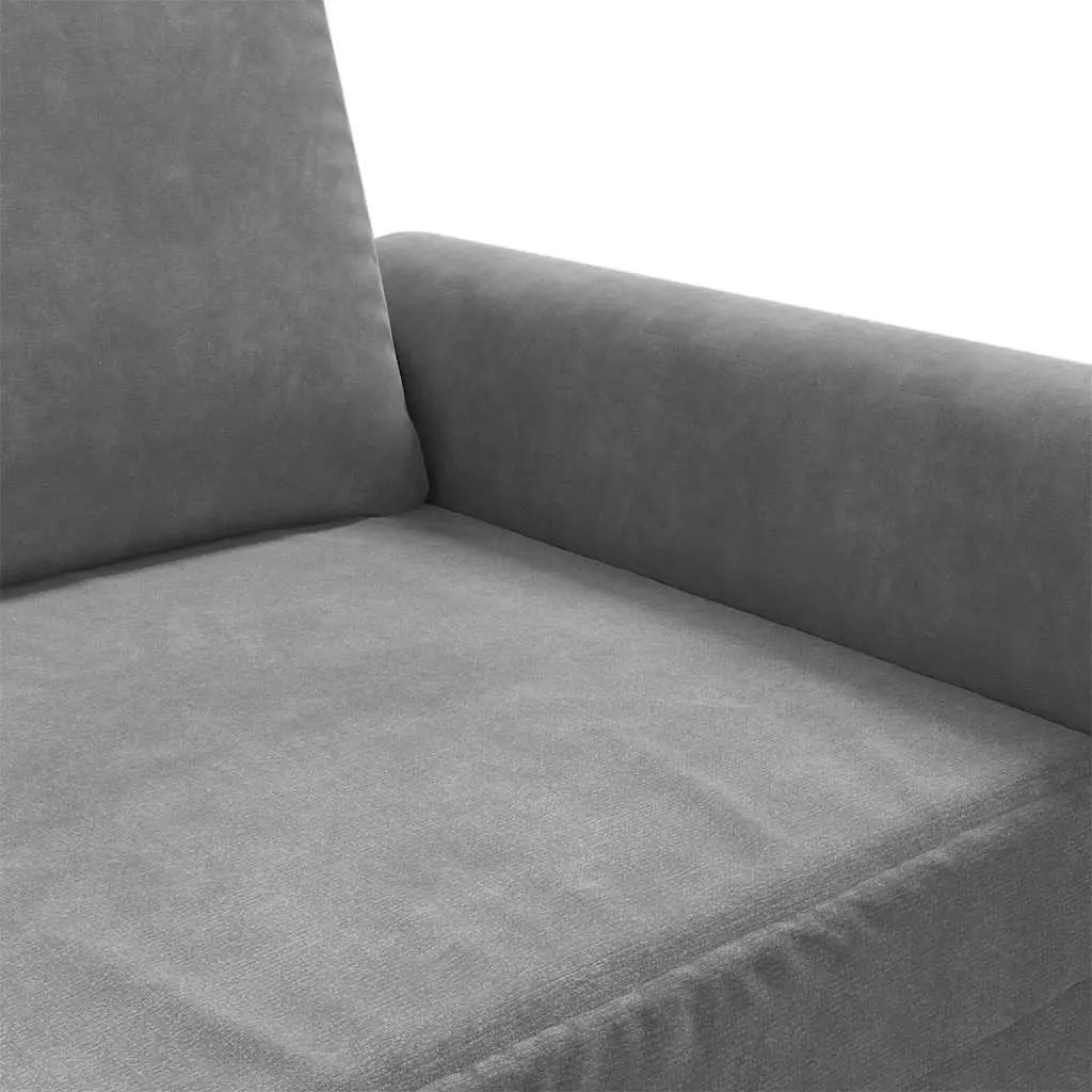 2-Seater Sofa Grey 120cm Velvet Lounge Couch