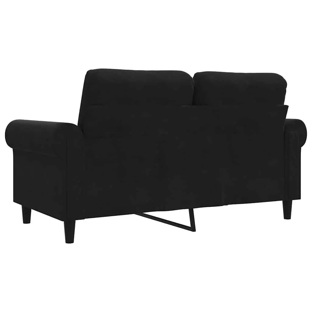 2-Seater Sofa Black 120cm Modern Living Room Couch Velvet Lounge Furniture