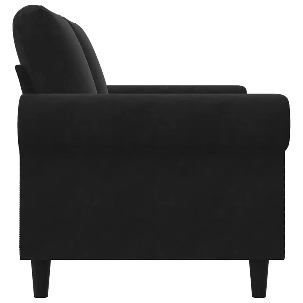 2-Seater Sofa Black 120cm Modern Living Room Couch Velvet Lounge Furniture